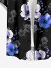 Flowers Print Buttons Pocket Hawaii Shirt For Men -  