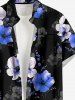 Flowers Print Buttons Pocket Hawaii Shirt For Men -  