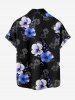Flowers Print Buttons Pocket Hawaii Shirt For Men -  
