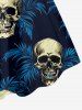 Plus Size Skulls Tropical Leaf Print Hawaii Tank Dress -  