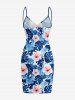 Tropical Leaf Hibiscus Flower Print Hawaii Convertible Beach Cover Up -  