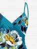Flower Leaf Branch Print Hawaii Convertible Beach Cover Up -  