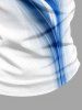 Curve Light Beam 3D Print Zipper Polo Shirt For Men -  