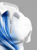 Curve Light Beam 3D Print Zipper Polo Shirt For Men - Bleu 4XL