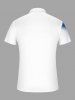 Curve Light Beam 3D Print Zipper Polo Shirt For Men - Bleu 4XL