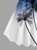 Coconut Tree Bird Ombre Colorblock Print Hawaii Tank Dress -  