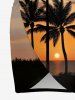 Coconut Tree Ombre Print Convertible Hawaii Beach Cover - Orange S