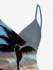 Coconut Tree Ombre Print Convertible Hawaii Beach Cover - Orange S