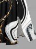 Two Tone Curve Print Matching Outfit For Couples - Noir 