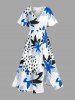 Strawberry Flower Print Matching Hawaii Beach Outfit For Couples - Blanc 