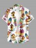 Ducks Surfing Board Coconut Tree Print Matching Hawaii Beach Outfit For Couples - Blanc 