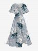 Flowers Leaf Print Matching Hawaii Beach Outfit For Couples -  