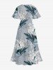 Flowers Leaf Print Matching Hawaii Beach Outfit For Couples -  