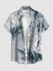Flowers Leaf Print Matching Hawaii Beach Outfit For Couples -  