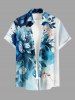 Flower Leaf Painting Splatter Print Matching Hawaii Beach Outfit For Couples - Blanc 