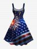 Patriotic American Flag Fireworks Print Matching Outfit For Couples -  