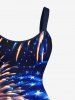 Patriotic American Flag Fireworks Print Matching Outfit For Couples -  