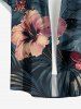 Hibiscus Flowers Tropical Leaf Print Buttons Pocket Hawaii Shirt For Men -  