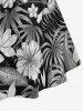 Hibiscus Flower Tropical Leaf Print Ruched Lattice Crisscross Straps Hawaii Dress -  