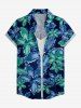 Women's Two Tone Flower Print Hawaii Shirt - Bleu profond 3XL
