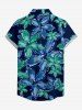 Women's Two Tone Flower Print Hawaii Shirt - Bleu profond 3XL