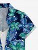 Women's Two Tone Flower Print Hawaii Shirt - Bleu profond 3XL