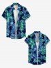 Women's Two Tone Flower Print Hawaii Shirt - Bleu profond 3XL