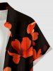 Petal Flower Print Hawaii Button Pocket Shirt For Men - Café profond M