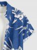 Hibiscus Flower Tropical Leaf Print Buttons Pocket Hawaii Shirt For Men -  