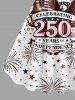 Patriotic American Flag Bell Eagle Fireworks Print Tank Dress -  