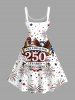 Patriotic American Flag Bell Eagle Fireworks Print Tank Dress -  