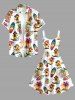 Ducks Surfing Board Coconut Tree Print Hawaii Tank Dress - Blanc S