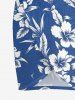 Plus Size Hibiscus Flower Tropical Leaf Print Convertible Hawaii Beach Cover -  
