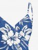 Plus Size Hibiscus Flower Tropical Leaf Print Convertible Hawaii Beach Cover -  