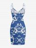 Plus Size Hibiscus Flower Tropical Leaf Print Convertible Hawaii Beach Cover -  