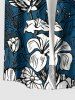 Flowers Leaf Print Buttons Pocket Hawaii Shirt For Men -  