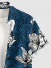 Flowers Leaf Print Buttons Pocket Hawaii Shirt For Men -  