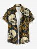 Skulls Floral Pattern Print Matching Hawaii Beach Outfit For Couples -  