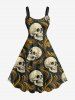 Skulls Floral Pattern Print Matching Hawaii Beach Outfit For Couples -  
