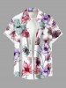 Flower Leaf Branch Print Plus Size Matching Hawaii Beach Outfit For Couples -  