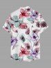 Flower Leaf Branch Print Plus Size Matching Hawaii Beach Outfit For Couples -  