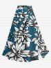 Flowers Leaf Print Matching Hawaii Beach Outfit For Couples - Paon Bleu 
