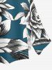 Flowers Leaf Print Matching Hawaii Beach Outfit For Couples - Paon Bleu 