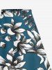 Flowers Leaf Print Matching Hawaii Beach Outfit For Couples - Paon Bleu 