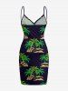 Coconut Tree Hibiscus Flower Print Matching Hawaii Beach Outfit For Couples - Concorde 
