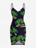Coconut Tree Hibiscus Flower Print Matching Hawaii Beach Outfit For Couples - Concorde 