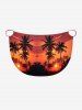Coconut Tree Sun Cloud Print Plus Size Matching Hawaii Beach Outfit For Couples - Orange Foncé 