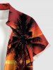 Coconut Tree Sun Cloud Print Plus Size Matching Hawaii Beach Outfit For Couples - Orange Foncé 