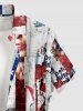 Patriotic American Flag Newspaper Print Matching Outfit For Couples -  