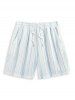 Men's Casual Jacquard Striped Textured Short Sleeves Pullover T-Shirt And Drawstring Shorts Set -  